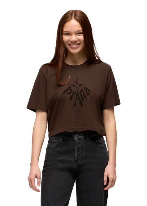 Hovedbilde PrAna W's Heritage Graphic Crop Tee dark roast