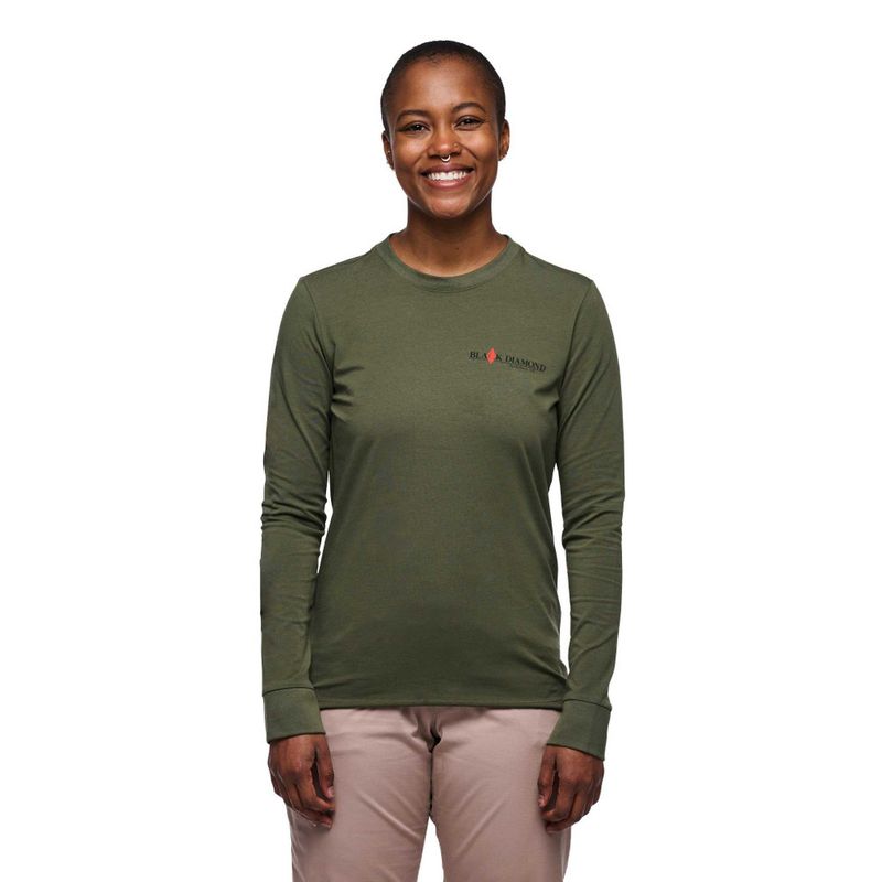 Black Diamond W Heritage Wordmark LS Tee tundra