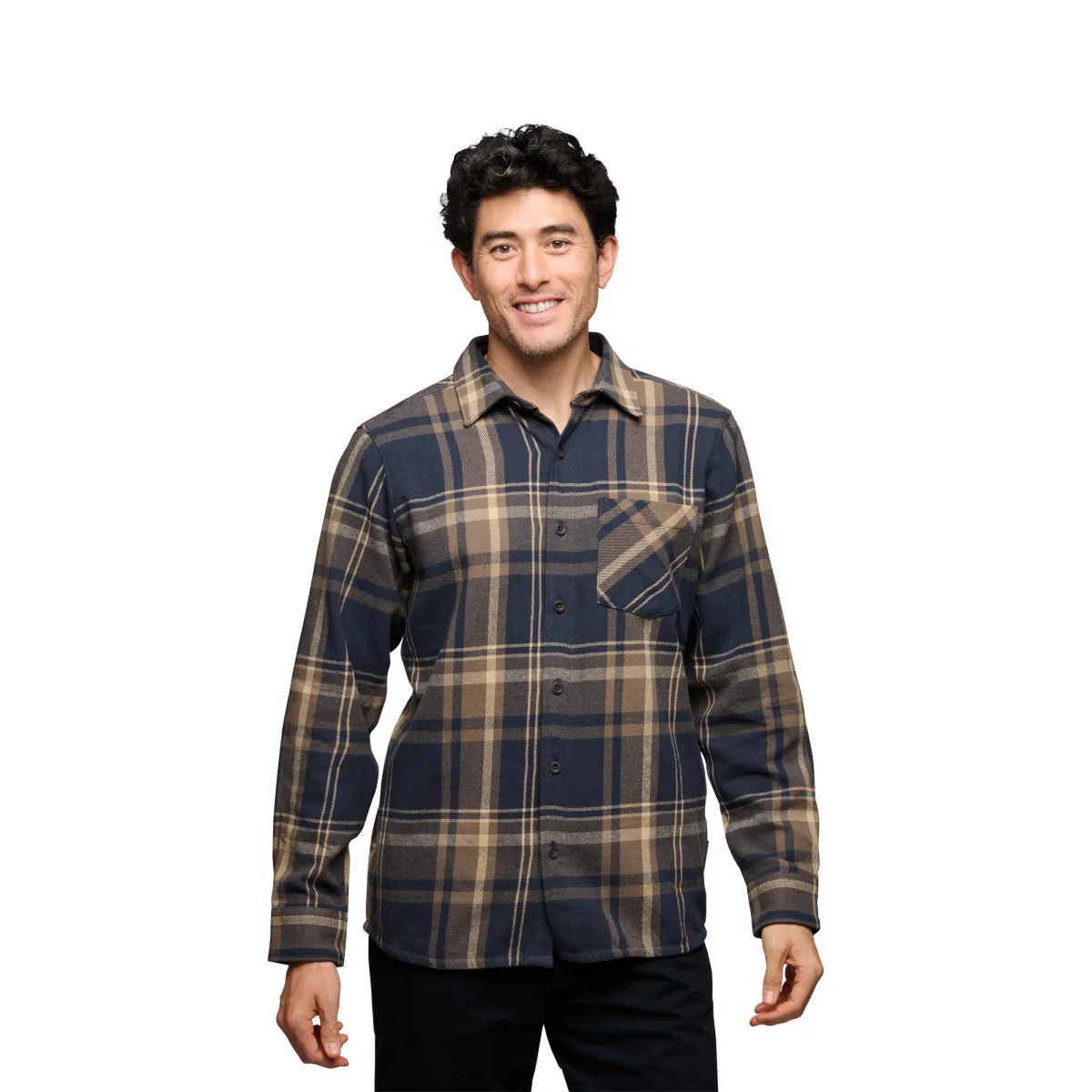 Black Diamond M Project Flannel charcoal-walnut plaid